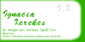 ignacia kerekes business card